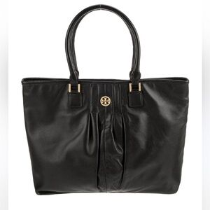 TORY BURCH VERONA BLACK LEATHER TOTE  LARGE